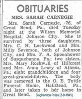 Carnegie, Sarah